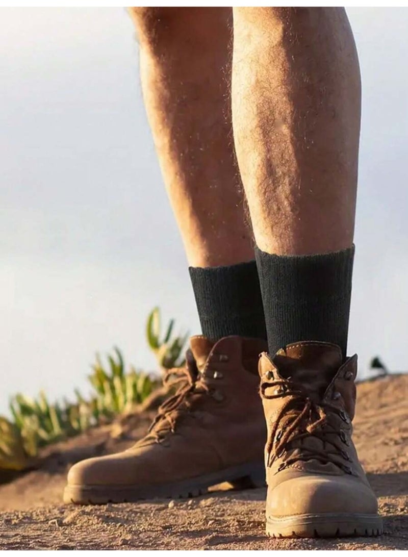 Cuken 3 Pairs Winter Socks for Men and Women, Thermal Warm Wool Thick Socks, Long Thermal Crew Socks for Cold Weather, Hiking, Skiing, Insulated Socks, Colors Included: Coffee, Black, Dark Gray - Image 4